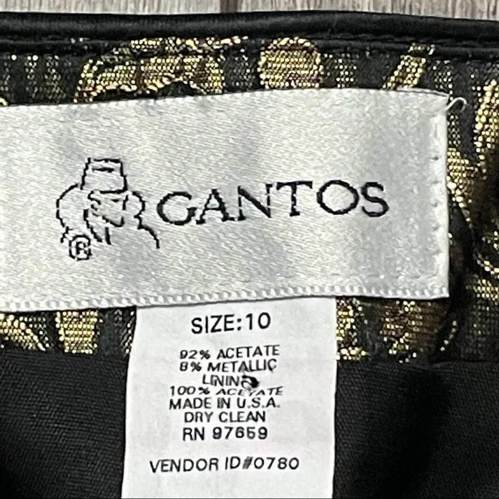 Vintage Gantos Brocade Black and Gold Skirt Size 10